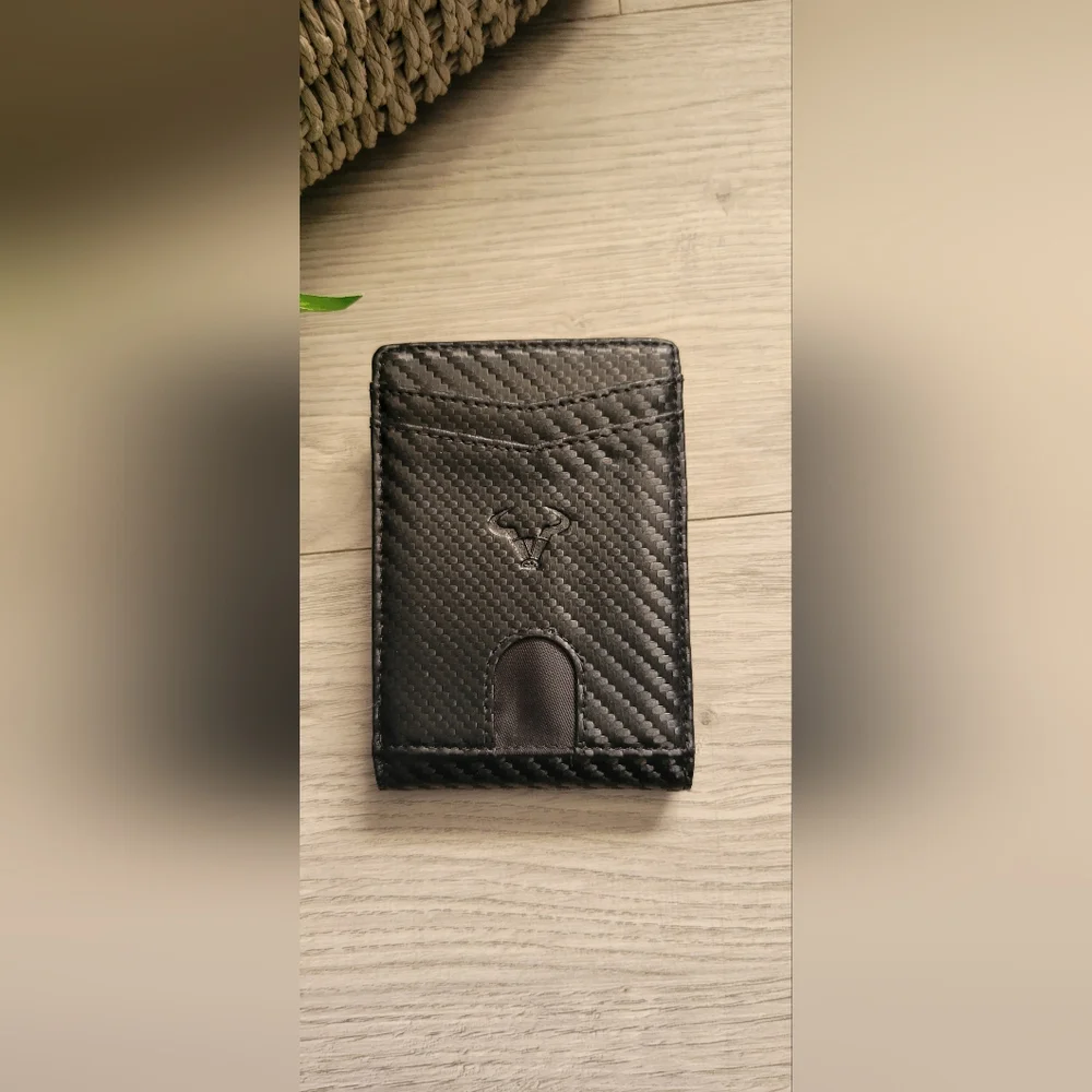 Bulliant Black Leather Slim Zipper Wallet with Card Holdere, 4